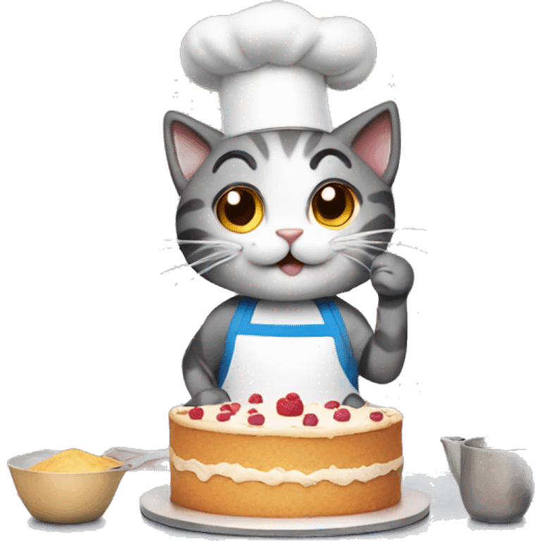 cat baking a cake emoji