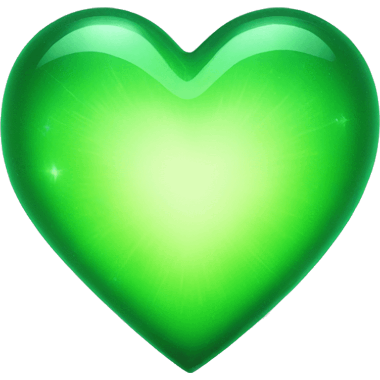 glowing green glass heart emoji