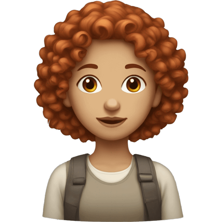 Russian brown-eyed curly-haired girl with red hair emoji