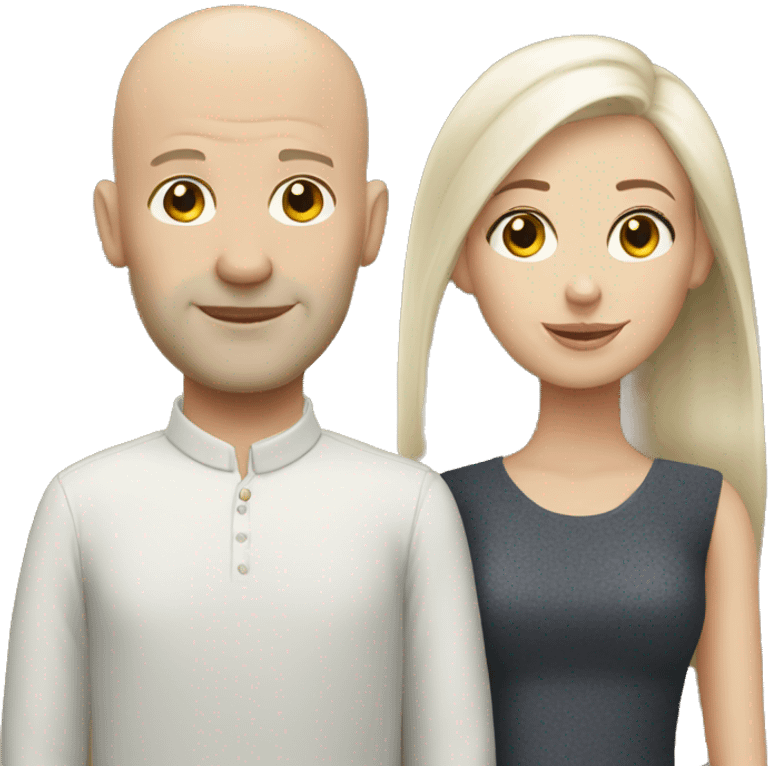 White bald couple emoji