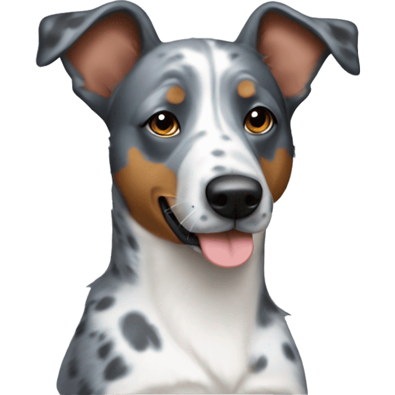 Blue heeler and pointer with floppy ears emoji