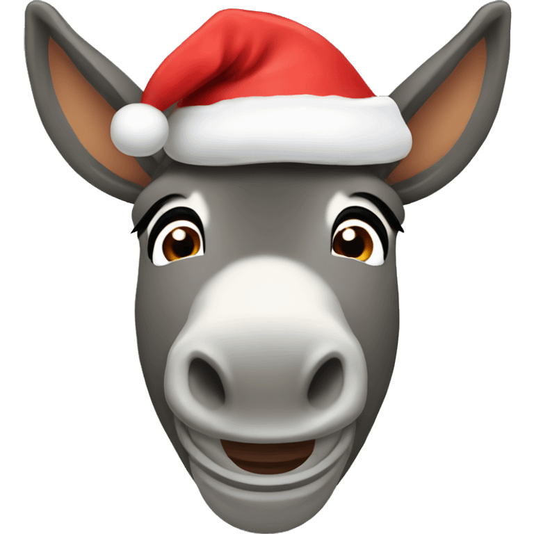 Donkey with Santa hat emoji