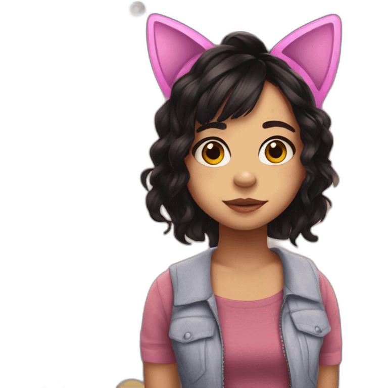 Jenna Ortega with cat ears  emoji