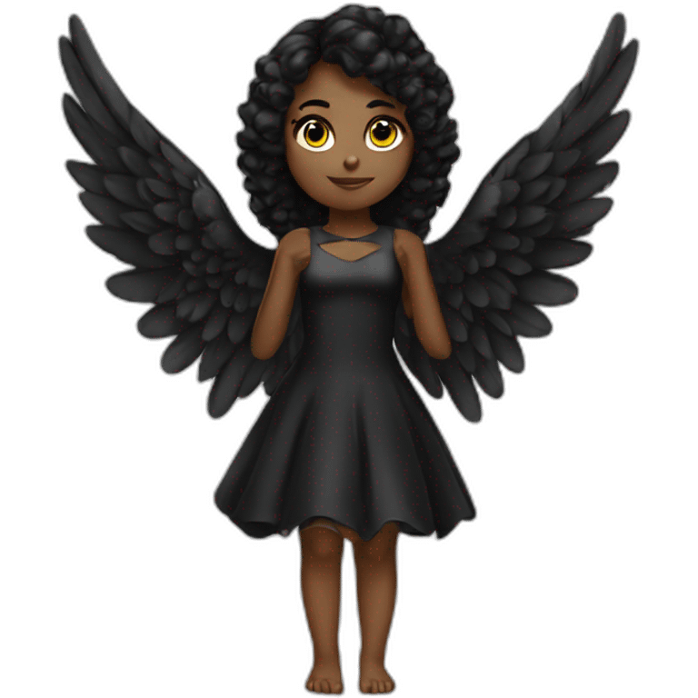 black angel girl wings emoji