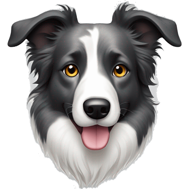 Grey, white colour border collie dog with black freckles emoji