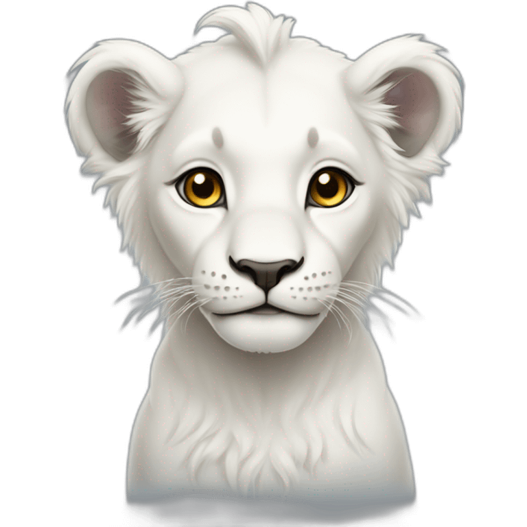 White baby lion emoji