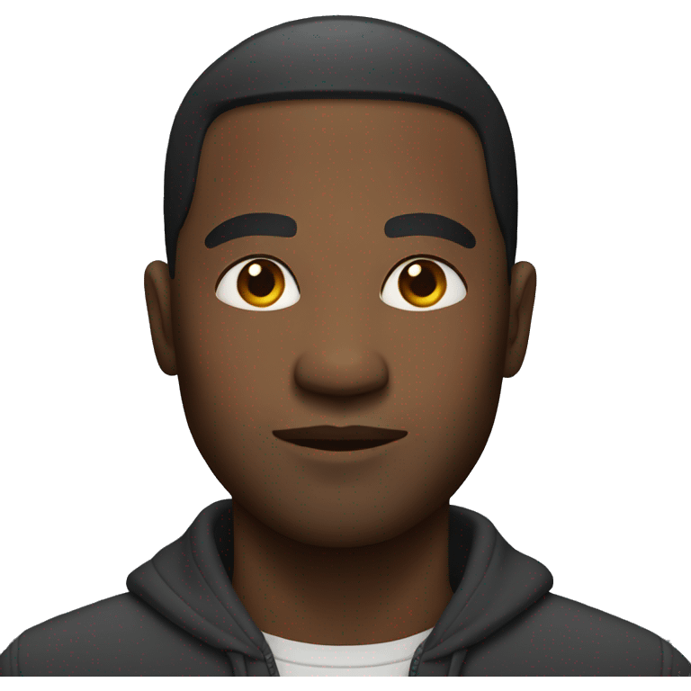 Straight faced black man emoji