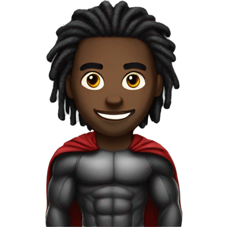 Black male super hero with dreadlocks  emoji