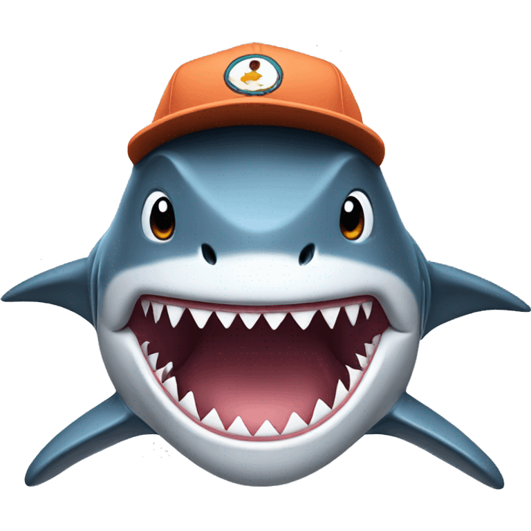 A shark wearing cap emoji