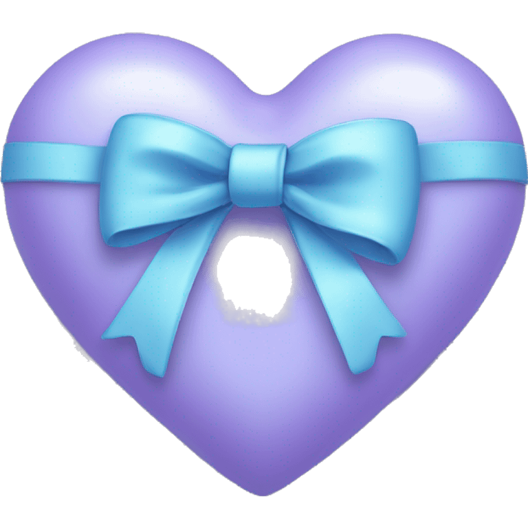 Lilac blue heart with bow emoji