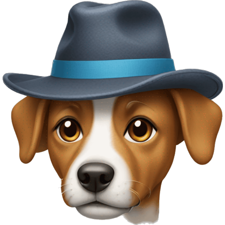 Dog wearing a hat emoji