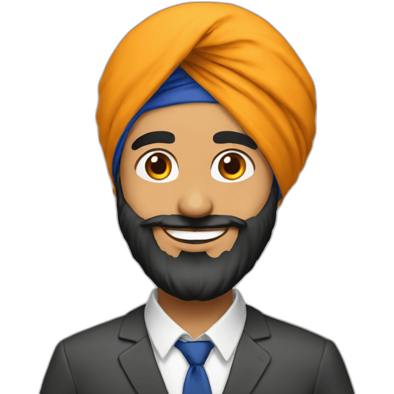 Sikh student with smile emoji