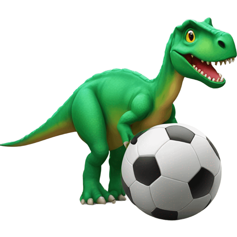 dinosaur with a soccer ball emoji