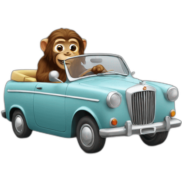 Singe dans voiture emoji