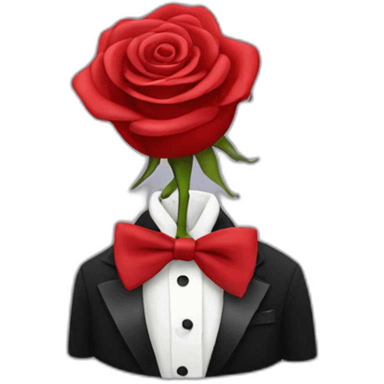 Rose in a tuxedo emoji