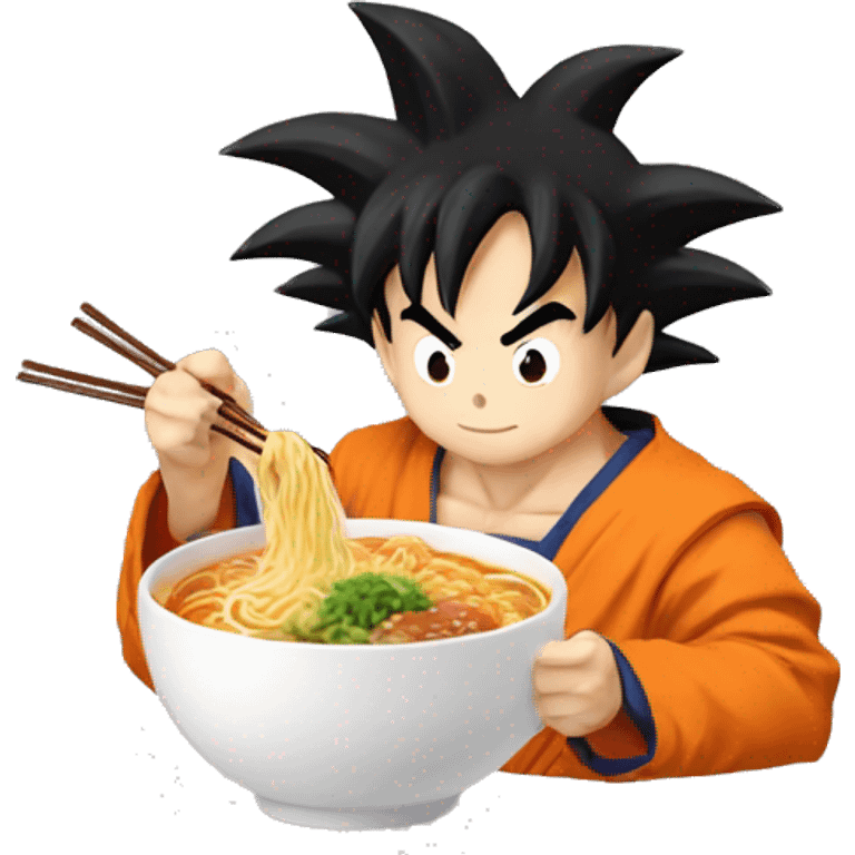 Goku qui mange un ramen emoji