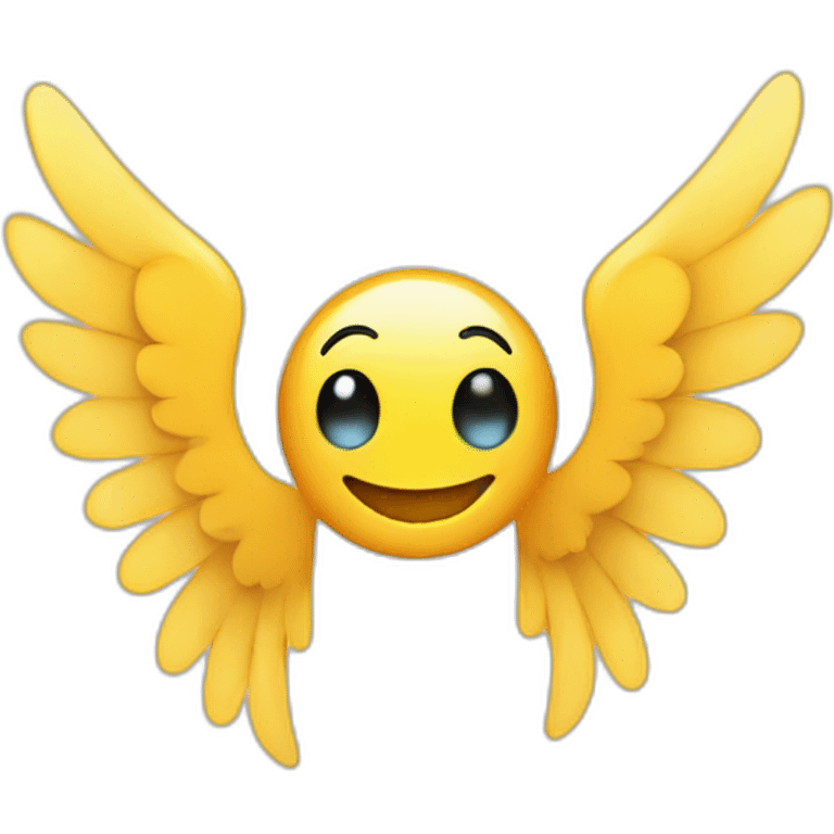 a smily face with two wings  emoji