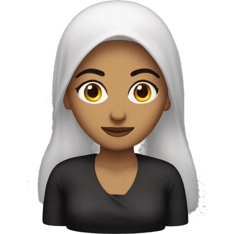 middle eastern woman wearing a black sheila head shot  emoji