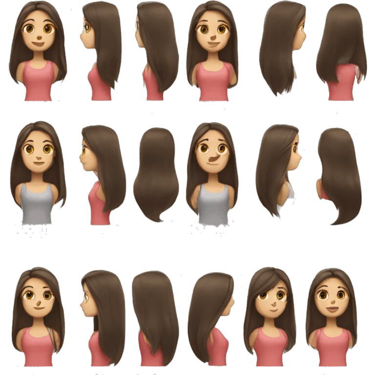 Brunette girl with long straight hair emoji