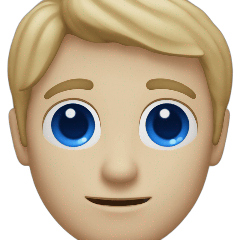 Homme chauve et yeux bleus emoji