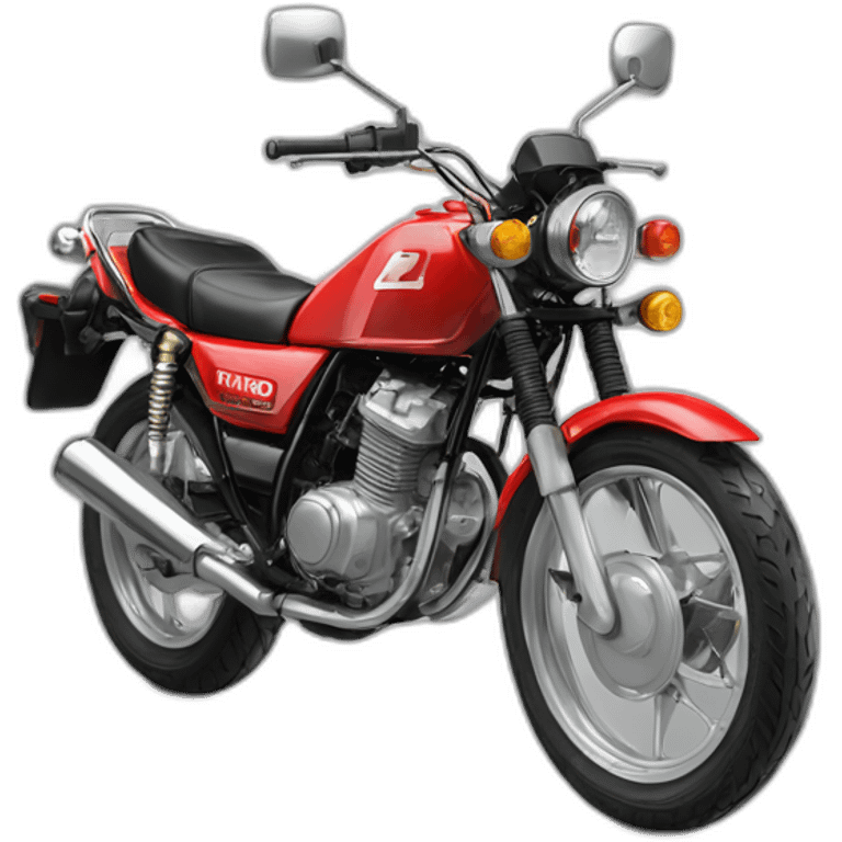 A middle ag man wheelie the motorcycle honda Red 250 cc 1985 emoji