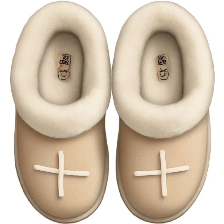 pastel beige cute ugg slippers emoji