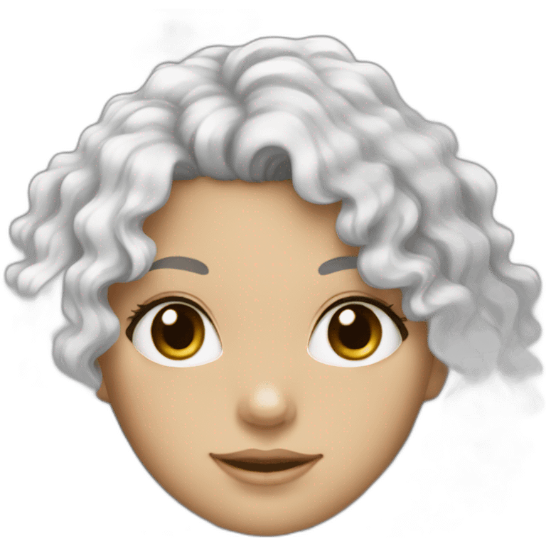 black curly hair white girl emoji