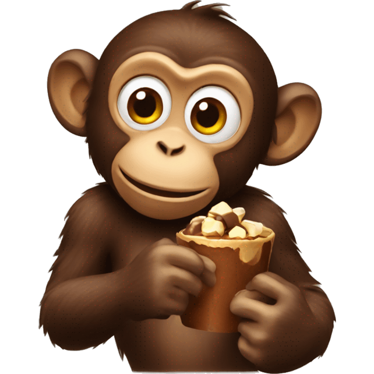 Monkey eating chocolate  emoji