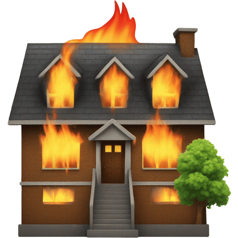 A house on fire emoji