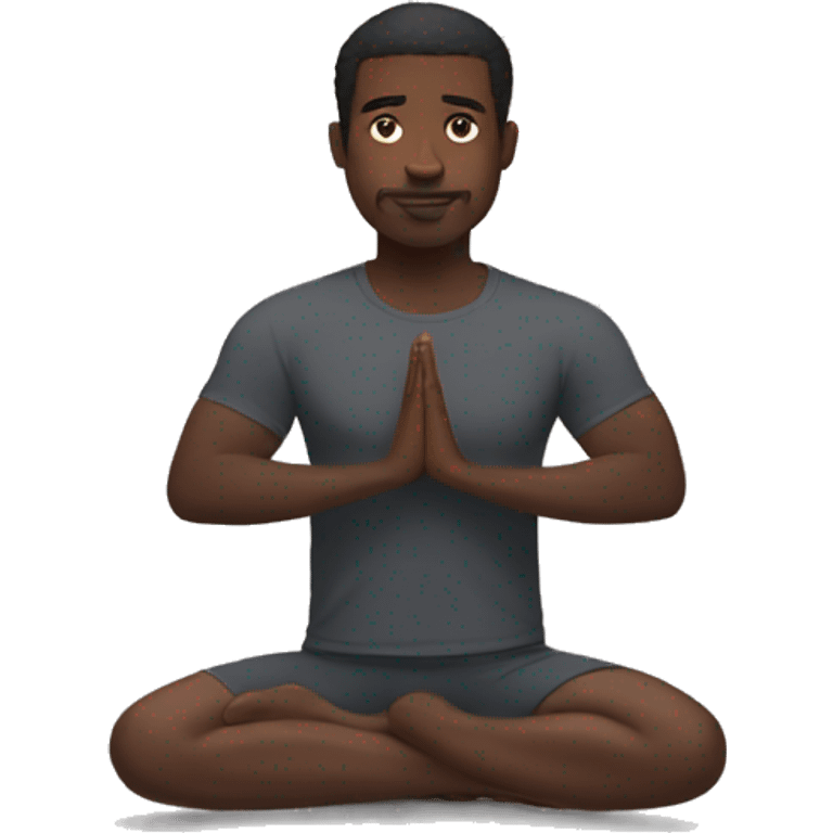 Black man with bears doing yoga  emoji