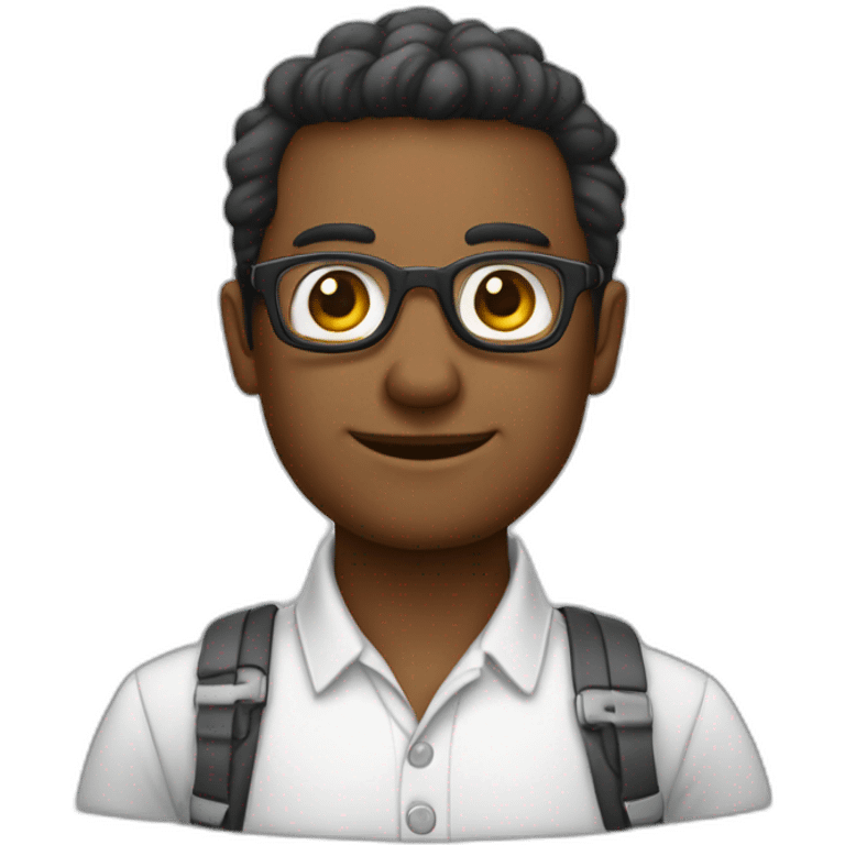 homem moreno de oculos redondo e prata emoji