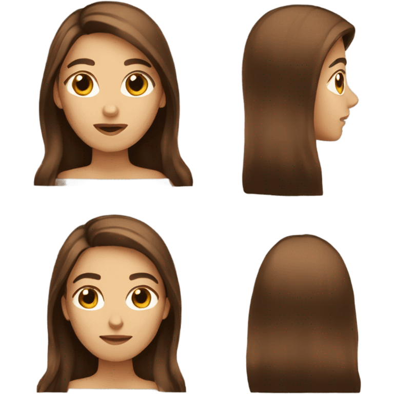 Long brown hair emoji