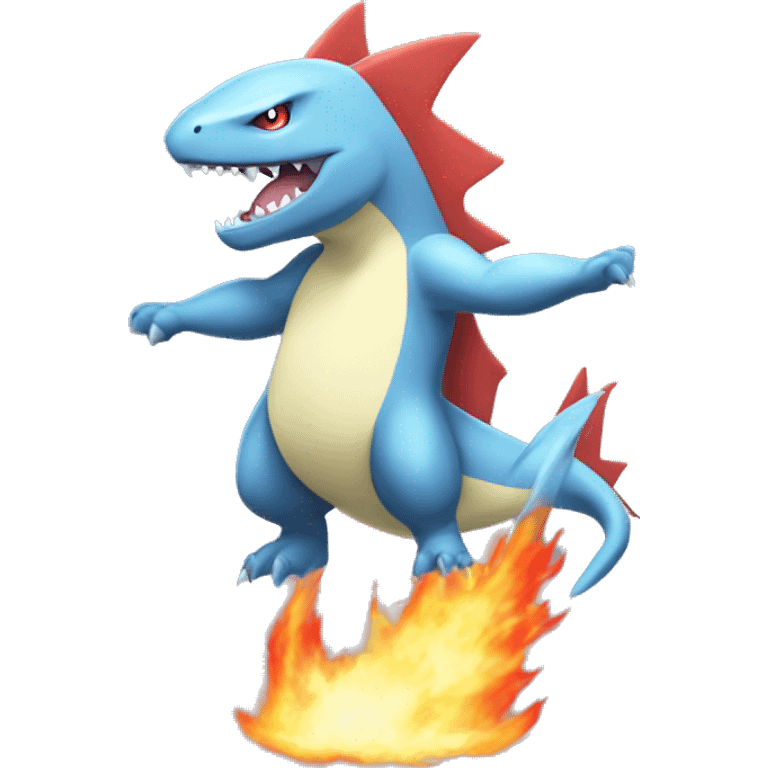 Sharpedo-Charmeleon-Gible-Larvitar-Fakémon Full Body emoji