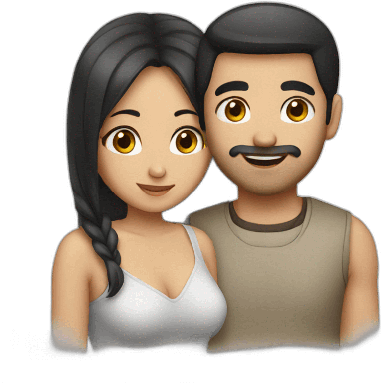 couple asian girl arabic man emoji