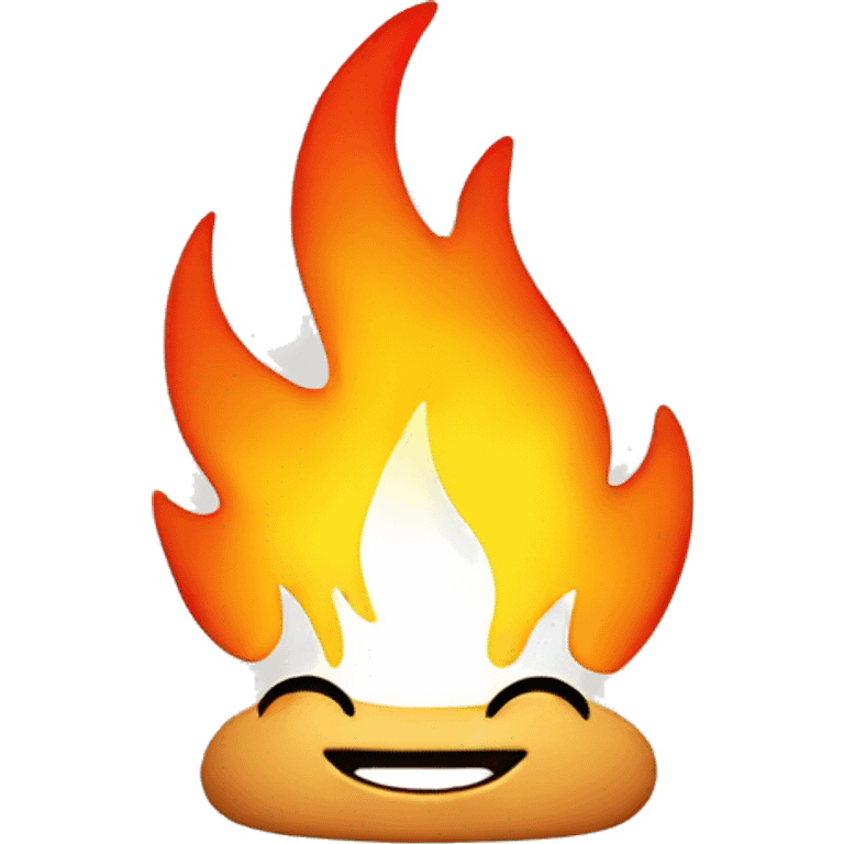 Fire with a happy face on it emoji