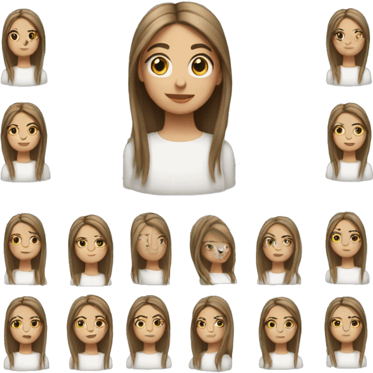 young girl with long straight, light brunette hair tied up  emoji