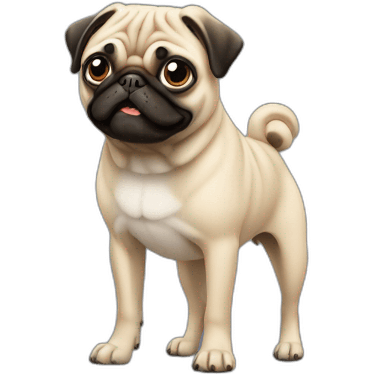 Pug missing hind leg emoji