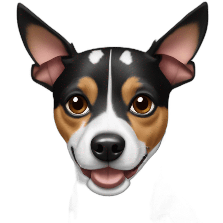 Black and white rat terrier cattle dog emoji