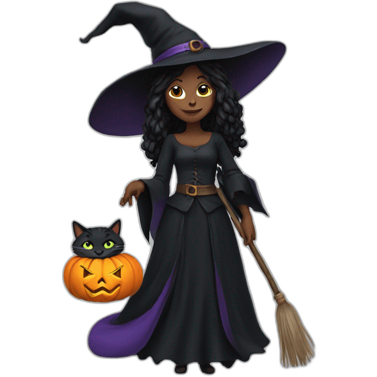 witch with cat emoji