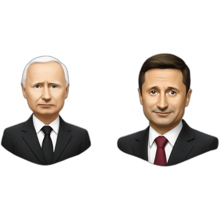 Vladimir Poutine et Volodimir Zelenski emoji