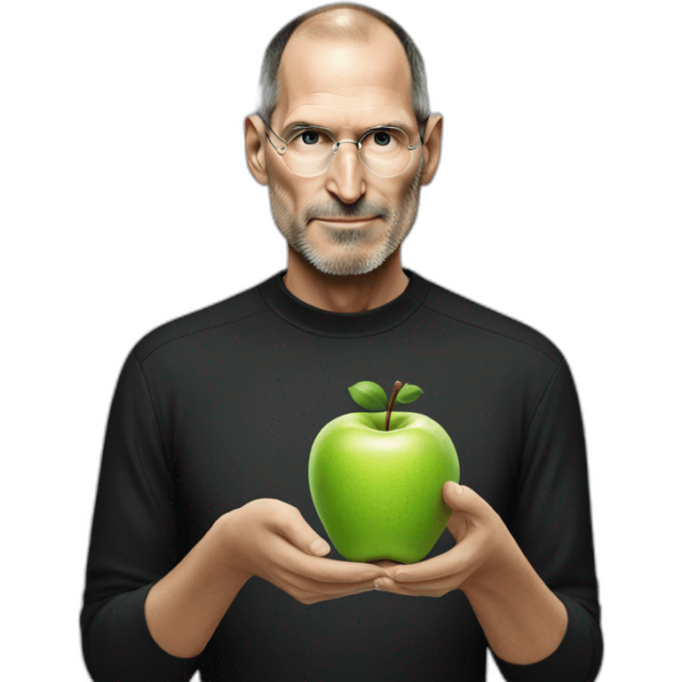 Steve Jobs eating apple emoji