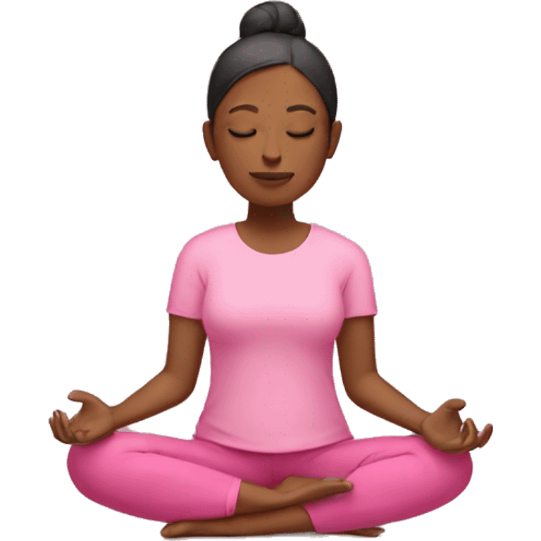 Meditating with pink clothes emoji