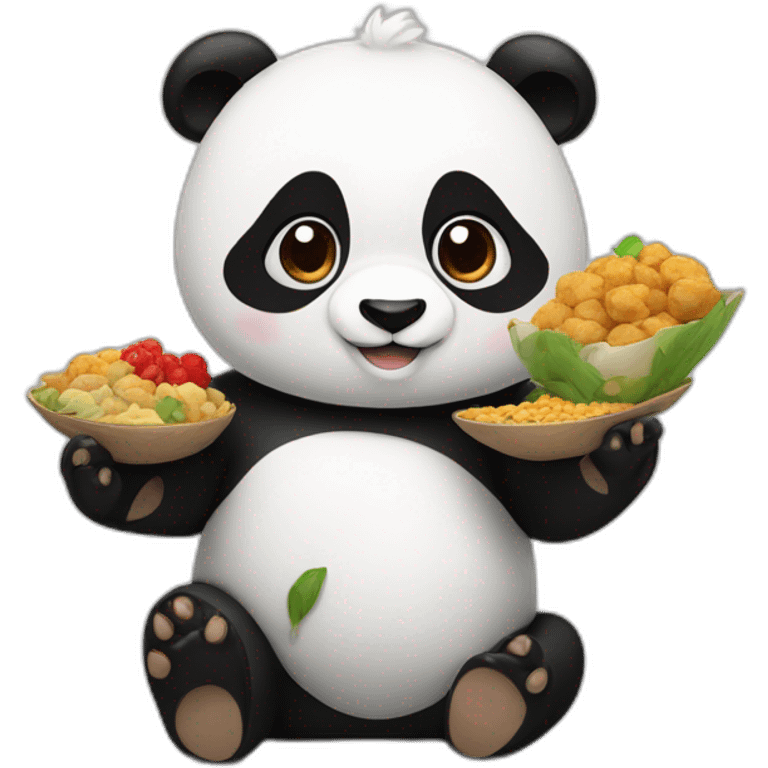 Kunfu panda with food emoji