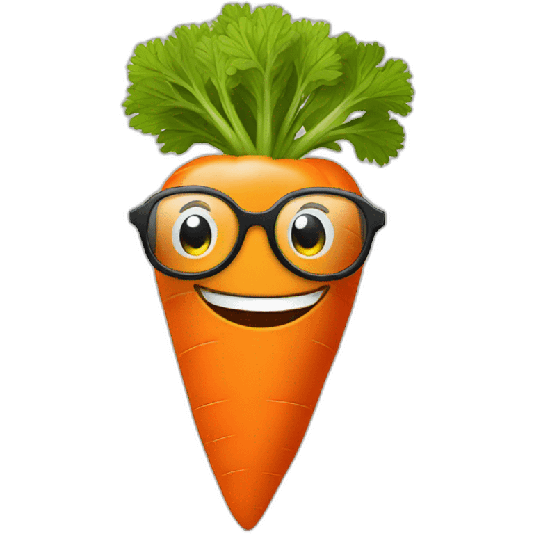 A carrot laughing with glasses emoji