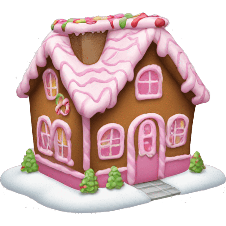 pink gingerbread house emoji