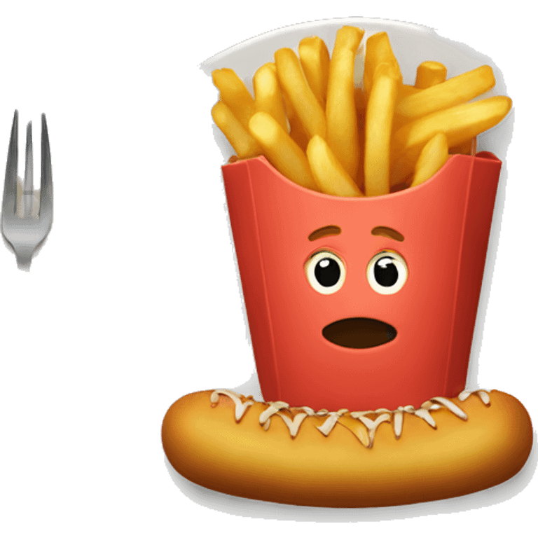 Plate with Dutch fries and kroket emoji