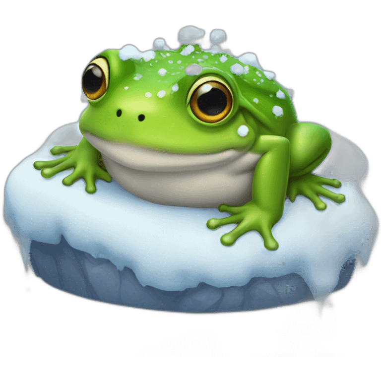 Queen frog under snow emoji