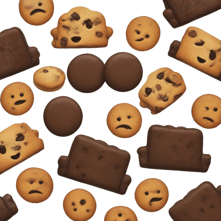 Brownies with cookies emoji