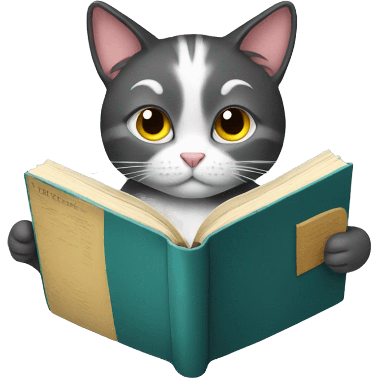 cat reading a book emoji