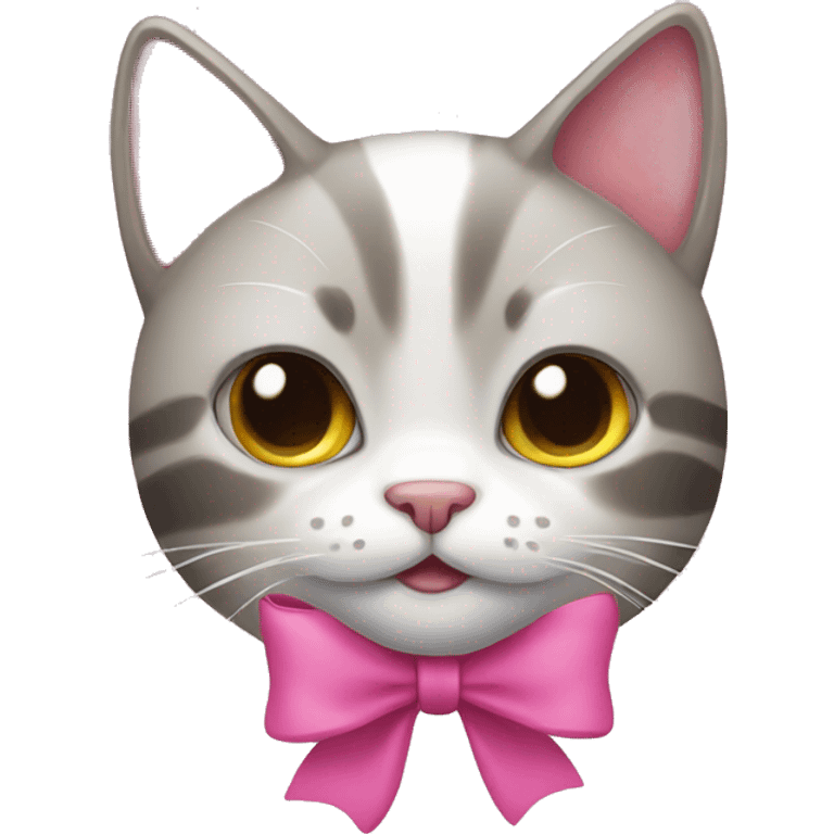 cat with pink bow emoji